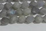 CLB996 15.5 inches 6mm faceted nuggets matte labradorite beads