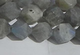 CLB998 15.5 inches 10mm faceted nuggets matte labradorite beads