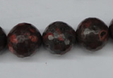 CLD106 15.5 inches 16mm faceted round leopard skin jasper beads