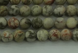 CLD201 15.5 inches 6mm round matte Chinese leopard skin jasper beads