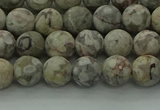 CLD202 15.5 inches 8mm round matte Chinese leopard skin jasper beads