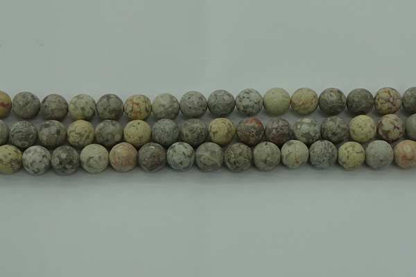 CLD204 15.5 inches 12mm round matte Chinese leopard skin jasper beads