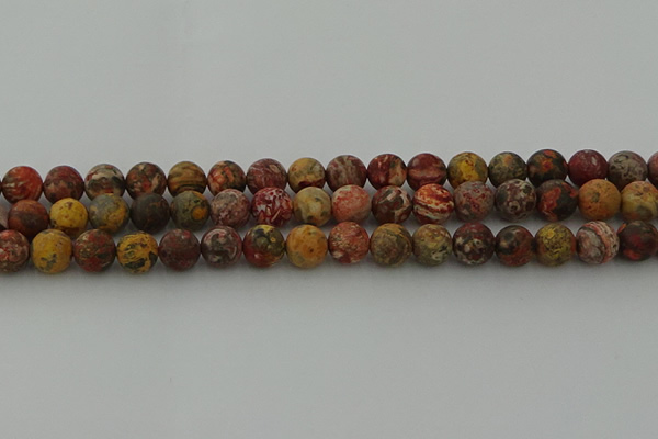 CLD213 15.5 inches 10mm round matte leopard skin jasper beads