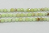 CLE32 15.5 inches 4mm faceted round lemon turquoise beads wholesale