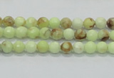 CLE33 15.5 inches 6mm faceted round lemon turquoise beads wholesale