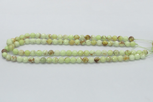 CLE34 15.5 inches 8mm faceted round lemon turquoise beads wholesale