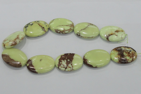 CLE48 15.5 inches 30*40mm oval lemon turquoise beads wholesale