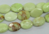 CLE54 15.5 inches 10*14mm faceted oval lemon turquoise beads