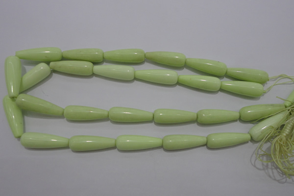 CLE77 15.5 inches 10*30mm teardrop lemon turquoise beads