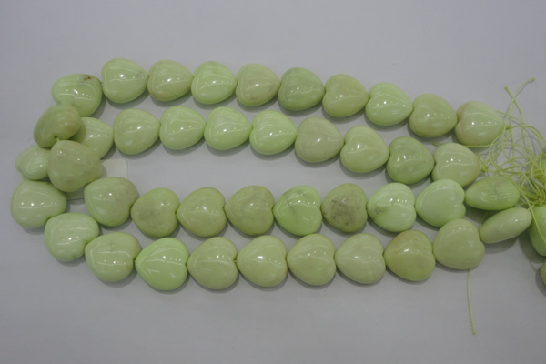 CLE81 15.5 inches 20*20mm heart lemon turquoise beads