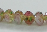 CLG03 12 inches 6*8mm faceted rondelle handmade lampwork beads