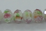 CLG04 12 inches 6*8mm faceted rondelle handmade lampwork beads