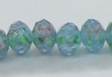 CLG05 12 inches 6*8mm faceted rondelle handmade lampwork beads