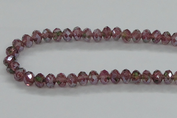 CLG06 12 inches 6*8mm faceted rondelle handmade lampwork beads