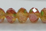 CLG08 12 inches 6*8mm faceted rondelle handmade lampwork beads