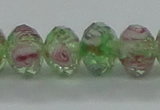 CLG09 12 inches 6*8mm faceted rondelle handmade lampwork beads