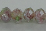 CLG11 12 inches 6*8mm faceted rondelle handmade lampwork beads