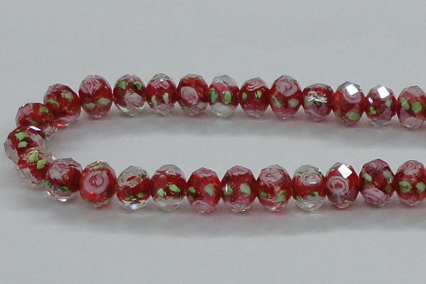 CLG12 13.5 inches 9*12mm faceted rondelle handmade lampwork beads