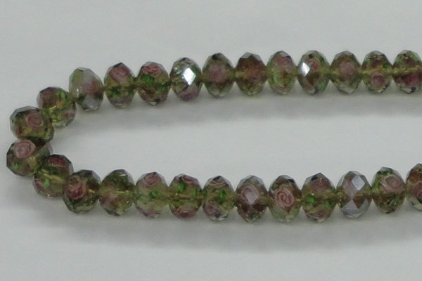 CLG22 13.5 inches 9*12mm faceted rondelle handmade lampwork beads