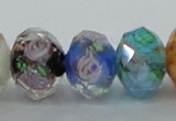 CLG24 13.5 inches 9*12mm faceted rondelle handmade lampwork beads