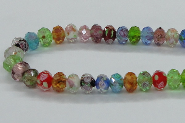 CLG24 13.5 inches 9*12mm faceted rondelle handmade lampwork beads