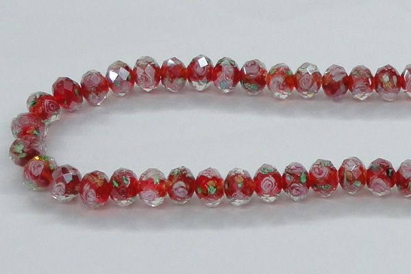 CLG25 15 inches 8*10mm faceted rondelle handmade lampwork beads