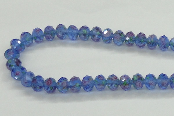 CLG27 15 inches 8*10mm faceted rondelle handmade lampwork beads