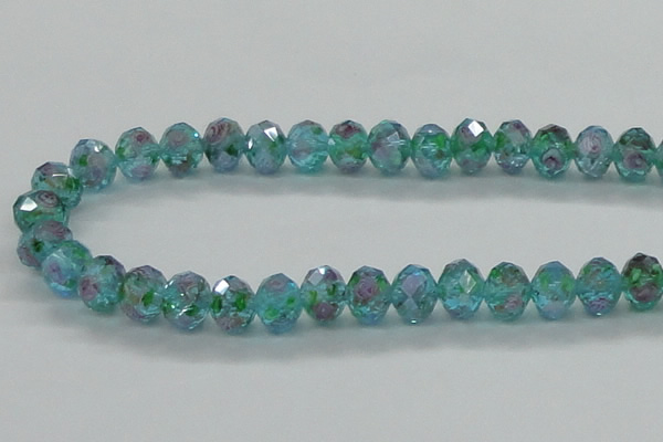 CLG28 15 inches 8*10mm faceted rondelle handmade lampwork beads