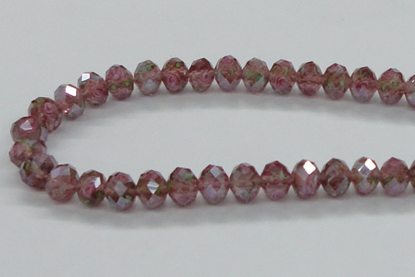 CLG29 15 inches 8*10mm faceted rondelle handmade lampwork beads