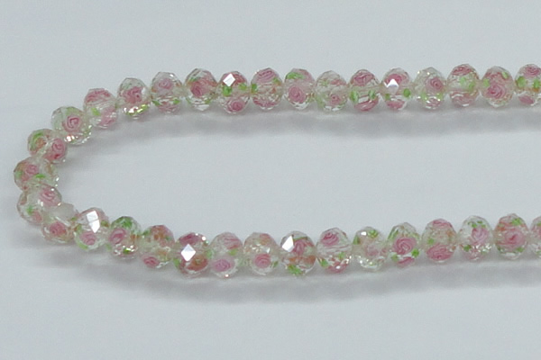 CLG31 15 inches 8*10mm faceted rondelle handmade lampwork beads