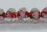 CLG32 15 inches 8*10mm faceted rondelle handmade lampwork beads