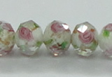 CLG33 15 inches 8*10mm faceted rondelle handmade lampwork beads