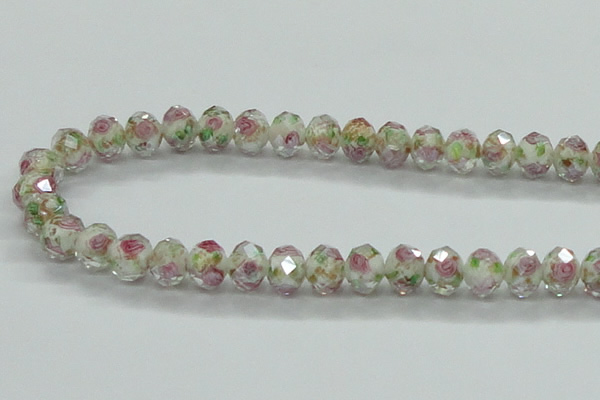 CLG33 15 inches 8*10mm faceted rondelle handmade lampwork beads