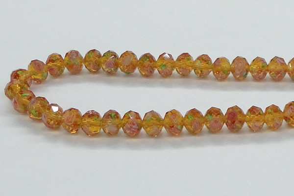 CLG34 15 inches 8*10mm faceted rondelle handmade lampwork beads