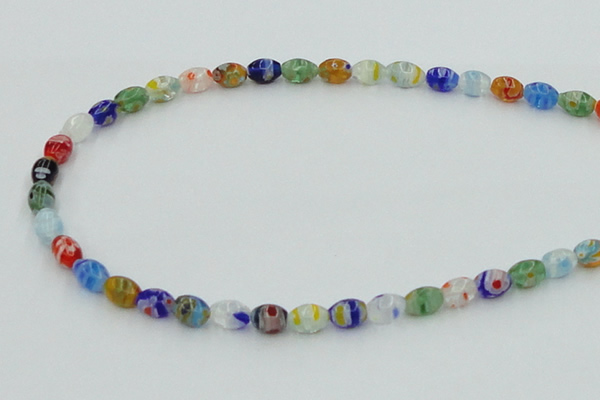 CLG503 16 inches 6*8mm rice lampwork glass beads wholesale