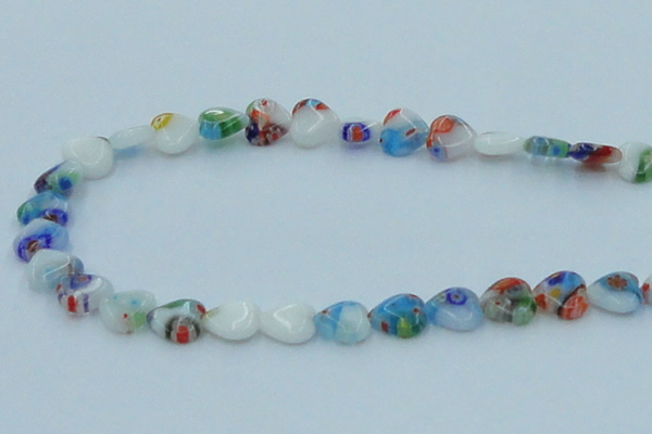 CLG524 16 inches 10*10mm heart lampwork glass beads wholesale