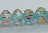 CLG53 13 inches 9*12mm faceted rondelle handmade lampwork beads