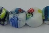 CLG534 16 inches 10*10mm faceted cube lampwork glass beads