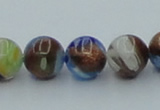 CLG540 16 inches 8mm round goldstone & lampwork glass beads