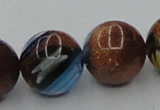 CLG542 16 inches 12mm round goldstone & lampwork glass beads