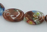 CLG553 16 inches 10*14mm oval goldstone & lampwork glass beads