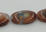 CLG554 16 inches 12*18mm oval goldstone & lampwork glass beads