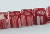 CLG564 16 inches 8*8mm cube lampwork glass beads wholesale