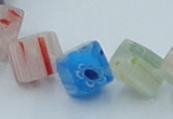 CLG569 16 inches 8*8mm cube lampwork glass beads wholesale