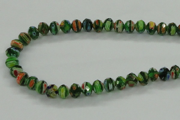 CLG58 15 inches 8*10mm faceted rondelle handmade lampwork beads