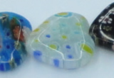 CLG583 16 inches 20*20mm heart lampwork glass beads wholesale