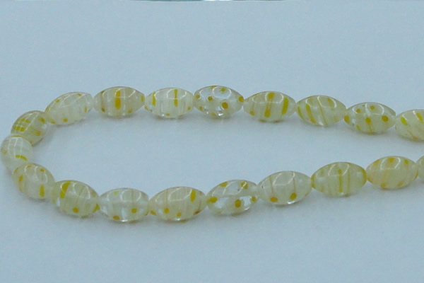 CLG614 3PCS 16 inches 10*16mm rice lampwork glass beads wholesale