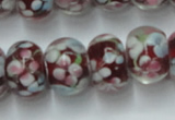 CLG767 14.5 inches 8*12mm rondelle lampwork glass beads wholesale