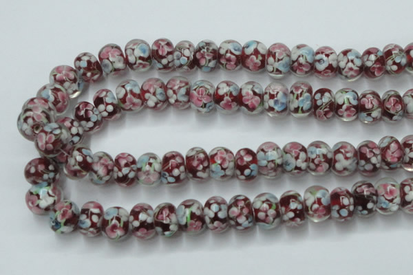 CLG767 14.5 inches 8*12mm rondelle lampwork glass beads wholesale