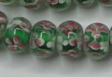 CLG769 14.5 inches 8*12mm rondelle lampwork glass beads wholesale